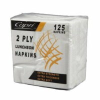 Capri White 2Ply Luncheon Napkins 1/4 Fold - CTN/2000